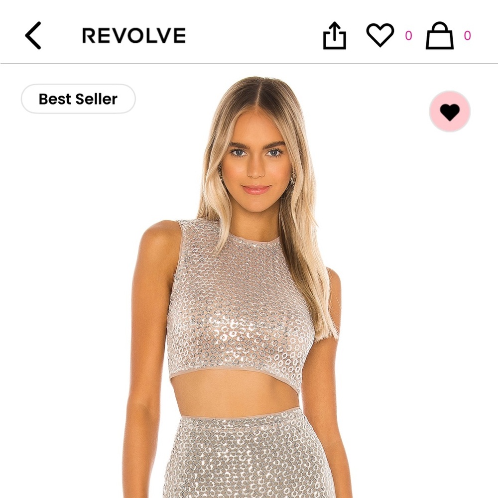Silver Sequin Top - NWT Camila Coelho